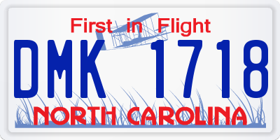 NC license plate DMK1718
