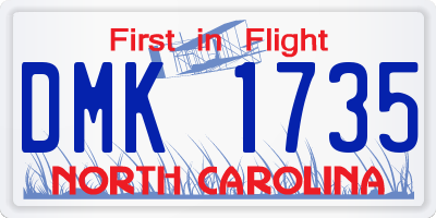 NC license plate DMK1735