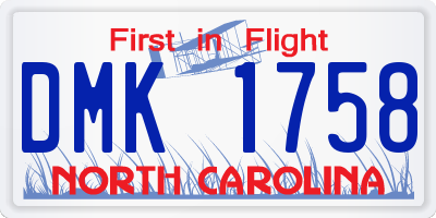 NC license plate DMK1758