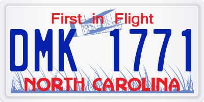 NC license plate DMK1771