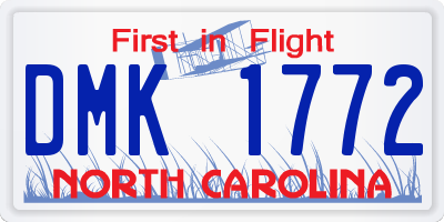NC license plate DMK1772