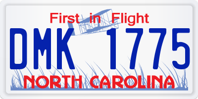NC license plate DMK1775