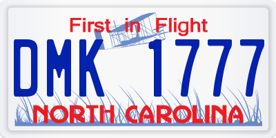NC license plate DMK1777