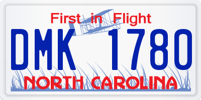 NC license plate DMK1780
