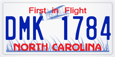 NC license plate DMK1784