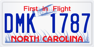 NC license plate DMK1787