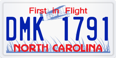 NC license plate DMK1791
