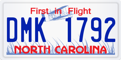 NC license plate DMK1792