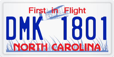 NC license plate DMK1801