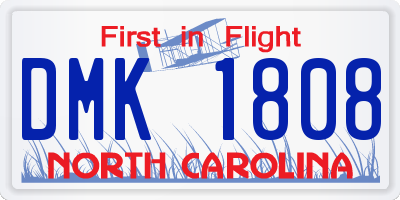 NC license plate DMK1808
