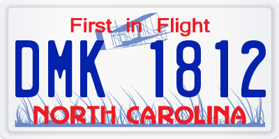 NC license plate DMK1812