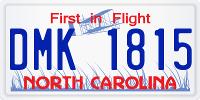 NC license plate DMK1815
