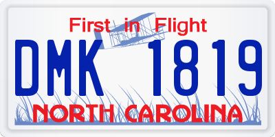 NC license plate DMK1819