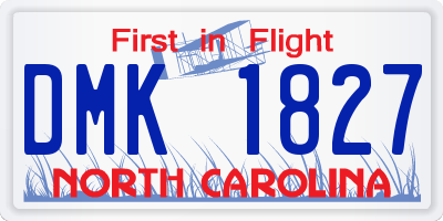 NC license plate DMK1827