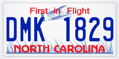 NC license plate DMK1829
