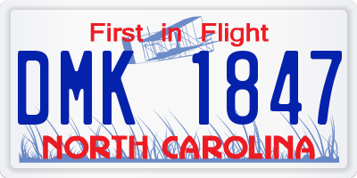 NC license plate DMK1847