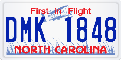 NC license plate DMK1848