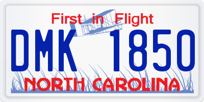 NC license plate DMK1850