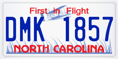 NC license plate DMK1857