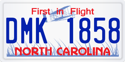 NC license plate DMK1858