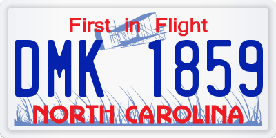 NC license plate DMK1859