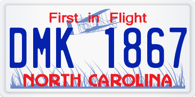 NC license plate DMK1867