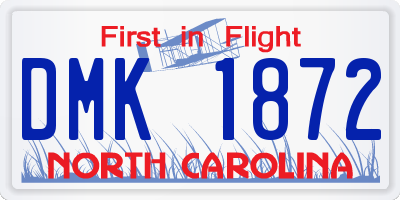 NC license plate DMK1872