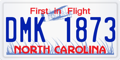 NC license plate DMK1873