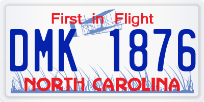 NC license plate DMK1876
