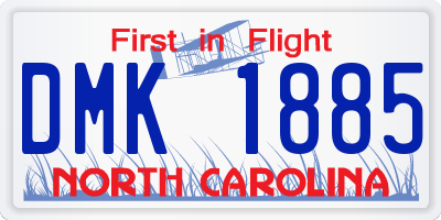 NC license plate DMK1885
