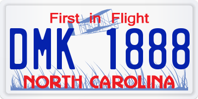 NC license plate DMK1888