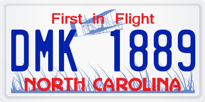 NC license plate DMK1889