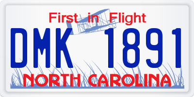 NC license plate DMK1891