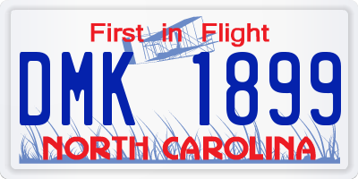 NC license plate DMK1899