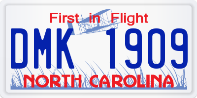 NC license plate DMK1909