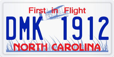 NC license plate DMK1912