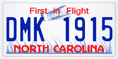 NC license plate DMK1915
