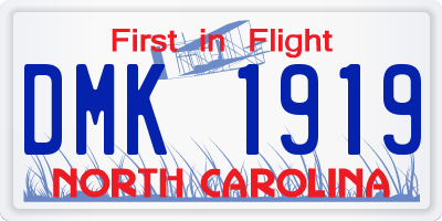 NC license plate DMK1919