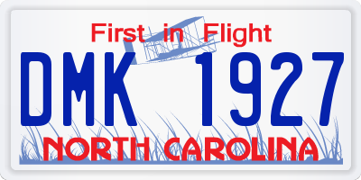 NC license plate DMK1927