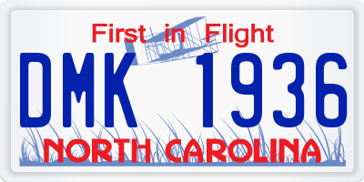 NC license plate DMK1936