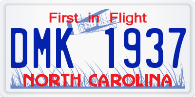NC license plate DMK1937