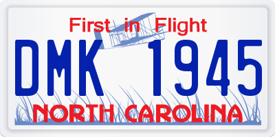 NC license plate DMK1945