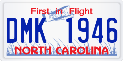 NC license plate DMK1946