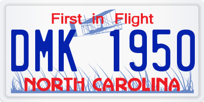 NC license plate DMK1950