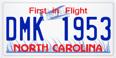 NC license plate DMK1953