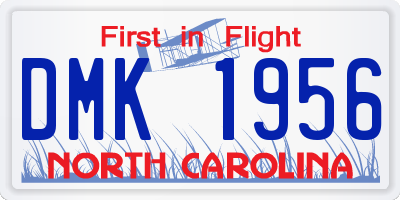 NC license plate DMK1956