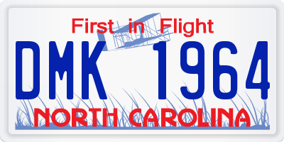 NC license plate DMK1964