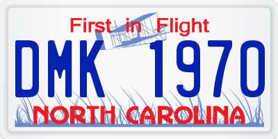 NC license plate DMK1970