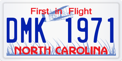 NC license plate DMK1971
