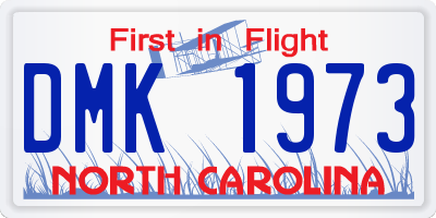 NC license plate DMK1973